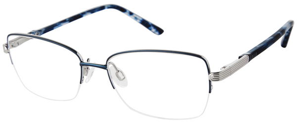 Elle 13539 Eyeglasses Women's Semi Rim Rectangle Shape