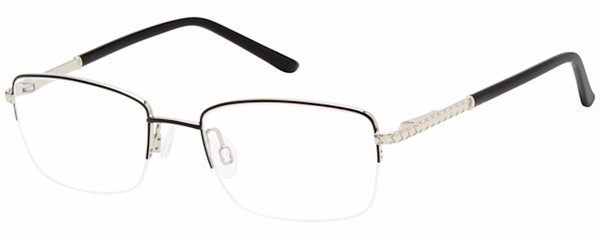  Elle EL13487 Eyeglasses Frame Women's Half Rim Rectangular 