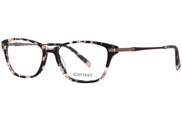 Ellen Tracy Havana Eyeglasses Women's Full Rim Rectangle Shape