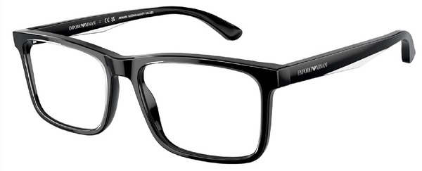  Emporio Armani EA3227 Eyeglasses Men's Full Rim Rectangle Shape 