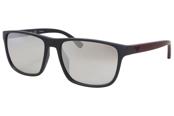 Emporio Armani EA4087F 50426G Sunglasses Black-Grey-Red/Silver Mirror Lens  59m 