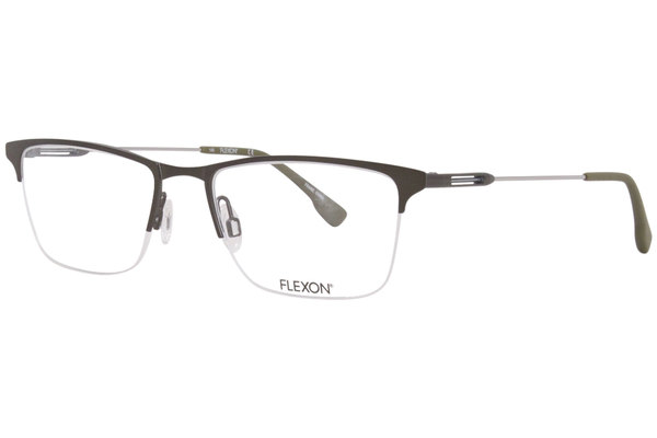  Flexon E1122 Eyeglasses Men's Semi Rim Rectangular Optical Frame 