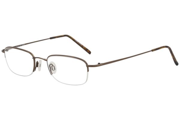 Flexon 607 Eyeglasses Men's Semi Rim Rectangle Shape