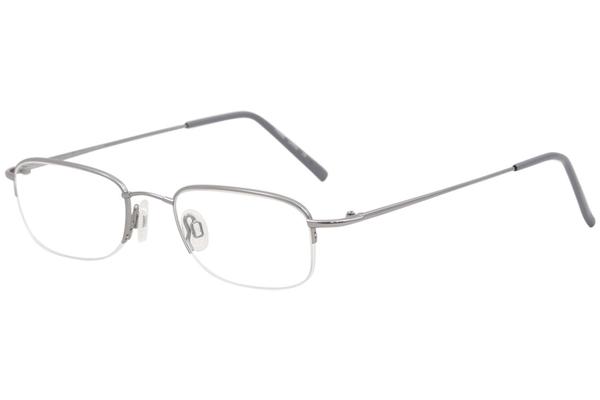 Flexon 607 Eyeglasses Men's Semi Rim Rectangle Shape