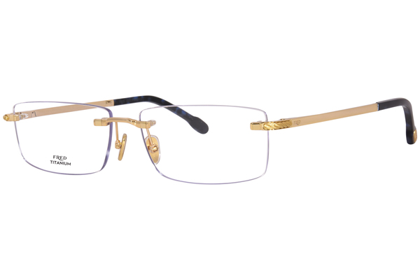  Fred FG50023U Eyeglasses Men's Rimless Rectangle Shape 