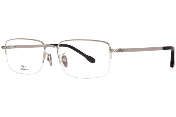 Fred FG50024F Eyeglasses Men's Semi Rim Rectangle Shape