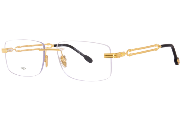  Fred FG50035U Eyeglasses Men's Rimless Rectangle Shape 