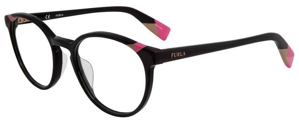  Furla VFU251 Eyeglasses Women's Full Rim Round Shape 