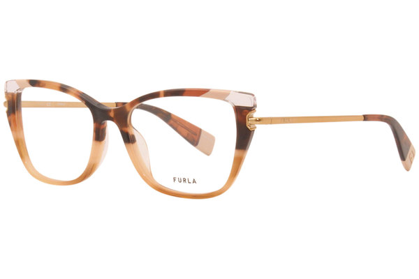  Furla VFU499 Eyeglasses Women's Full Rim Cat-Eye Optical Frame 