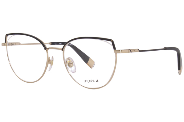  Furla VFU585 Eyeglasses Women's Semi Rim Cat Eye 