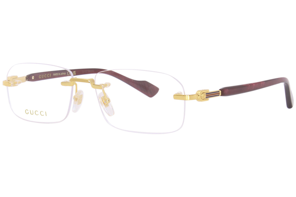 Gucci GG1221O Eyeglasses Men's Rimless Rectangle Shape