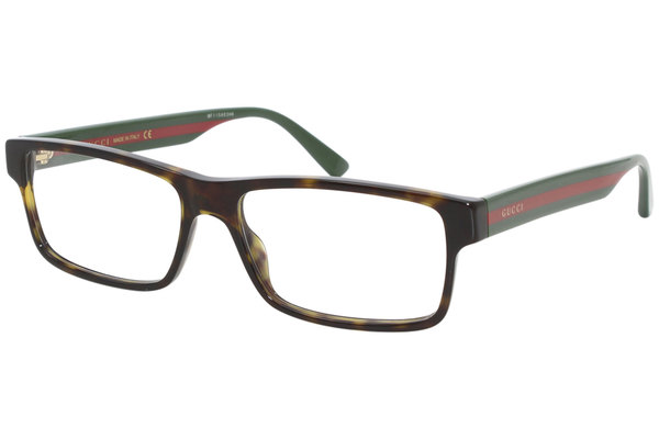  Gucci Web GG0752O Eyeglasses Men's Full Rim Rectangular Optical Frame 