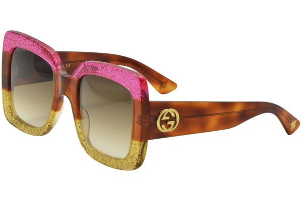  Gucci Women's GG0083S GG/0083/S Square Sunglasses 