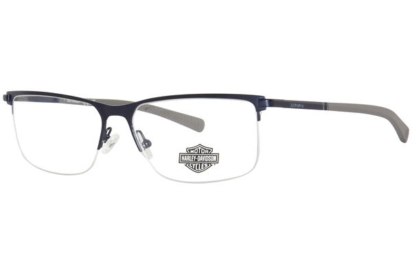  Harley Davidson HD0979 Eyeglasses Men's Semi Rim Rectangle Shape 