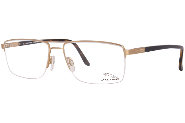  Jaguar 35057 Eyeglasses Men's Semi Rim Rectangle Shape 