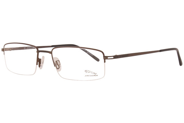  Jaguar 39307 Eyeglasses Men's Semi Rim Rectangular Optical Frame 