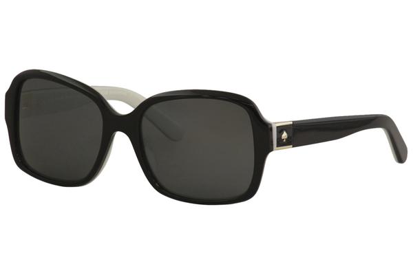 Kate Spade Women's Annora/P/S QOPRA Black/White Square Polarized Sunglasses  54mm 