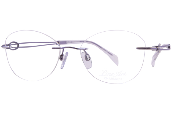 Line Art Aria XL2170 Titanium Eyeglasses Women's Rimless Round Shape