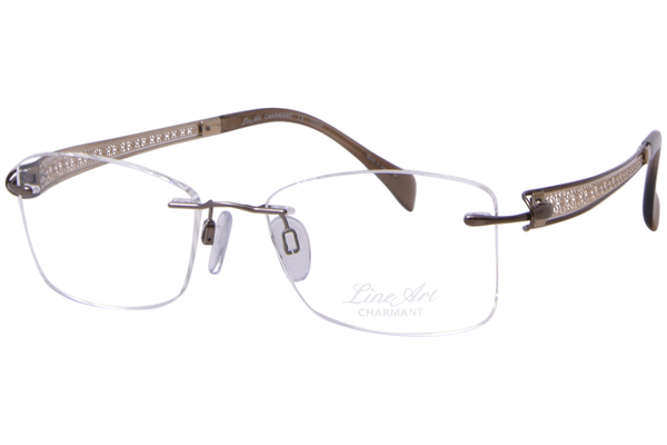  Line Art by Charmant XL2152 Eyeglasses Women's Rimless Rectangular Optical Frame 