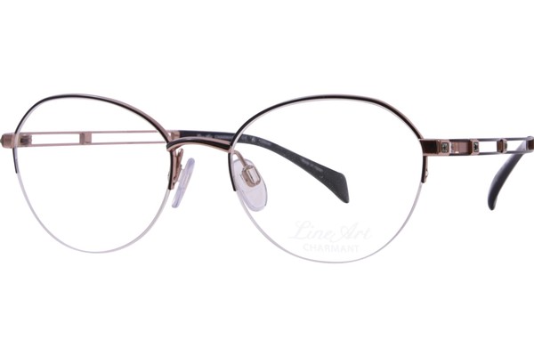 Line Art Duo XL2167 Titanium Eyeglasses Women's Semi Rim Round Shape