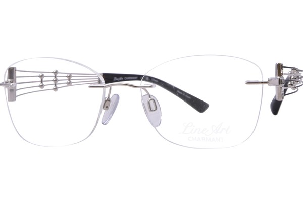 Line Art Quintet XL2171 Titanium Eyeglasses Women's Rimless Oval Shape