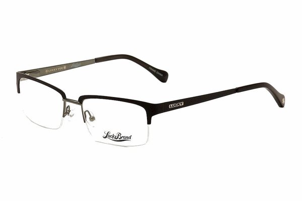  Lucky Brand Men's Eyeglasses Pipeline Black Semi-Rim Optical Frame 