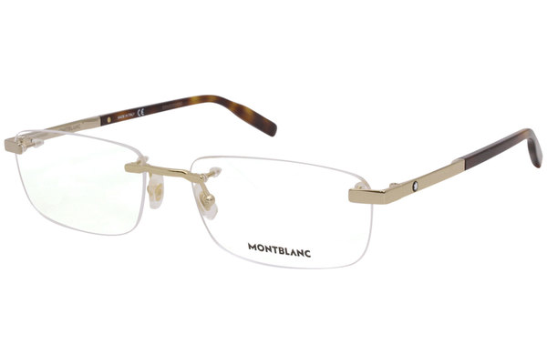  Mont Blanc MB0023O Eyeglasses Men's Rimless Rectangular Optical Frame 