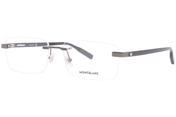  Mont Blanc MB0055O Eyeglasses Men's Rimless Rectangular Optical Frame 