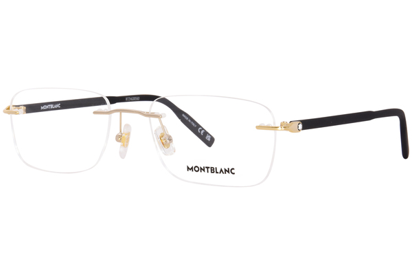 Mont Blanc MB0221O Eyeglasses Men's Rimless Rectangle Shape