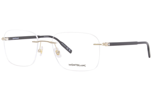  Mont Blanc MB0222O Eyeglasses Men's Rimless Rectangle Shape 