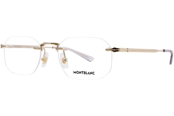  Mont Blanc MB0307O Eyeglasses Men's Rimless Rectangle Shape 