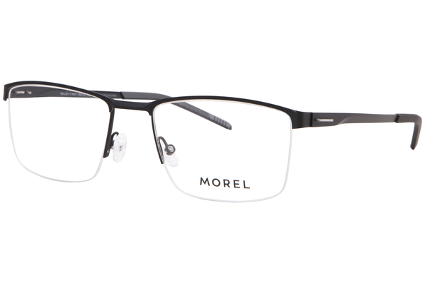  Morel Halley-4 Eyeglasses Men's Semi Rim Rectangle Shape 