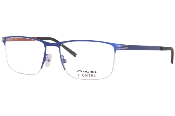  Morel Lightec 30304L Eyeglasses Men's Semi Rim Rectangle Shape 