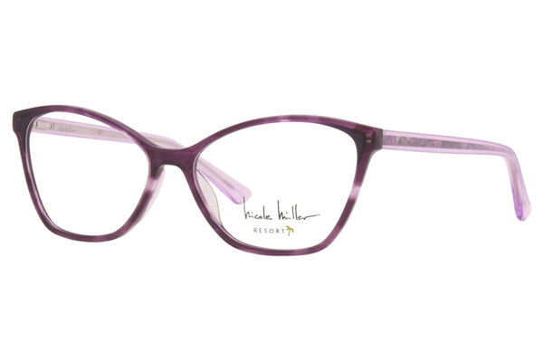  Nicole Miller Cap-Ferrat Eyeglasses Women's Full Rim Cat Eye Optical Frame 