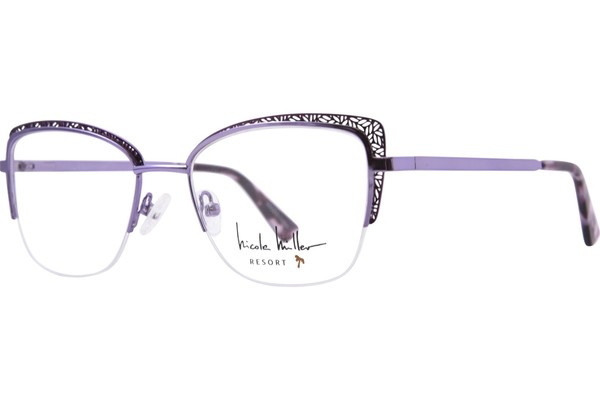  Nicole Miller La Boca Eyeglasses Women's Full Rim Cat Eye 