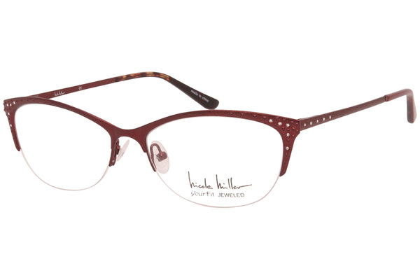  Nicole Miller Women's Eyeglasses Margot Half Rim Optical Frame 