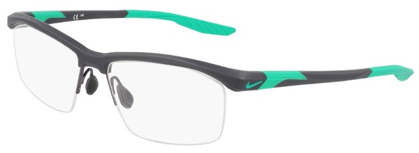 Nike 7402 Eyeglasses Men's Semi Rim Rectangle Shape