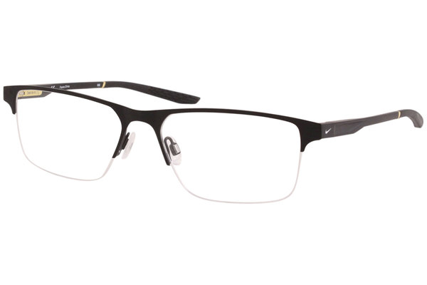 Nike 8045 Eyeglasses Men's Semi Rim Rectangle Shape