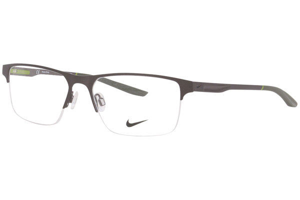 Nike 8045 Eyeglasses Men's Semi Rim Rectangle Shape