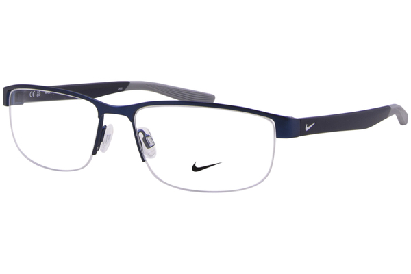 Nike 8138 Eyeglasses Semi Rim Rectangle Shape