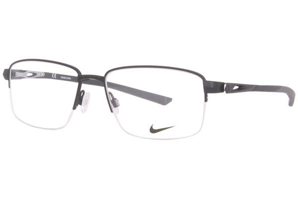 Nike 8141 Eyeglasses Men's Semi Rim Rectangle Shape