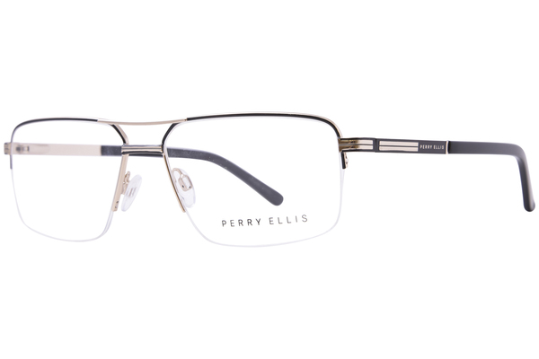  Perry Ellis PE476 Eyeglasses Men's Semi Rim Rectangle Shape 