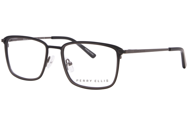  Perry Ellis PE487-1 Eyeglasses Men's Full Rim Rectangle Shape 