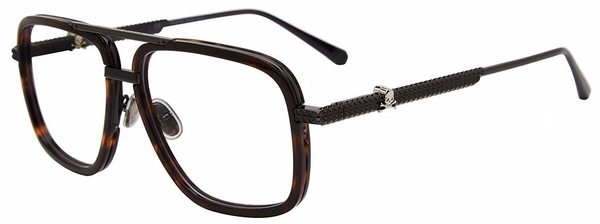 Philipp Plein VPP063V Eyeglasses Men's Semi Rim Square Shape