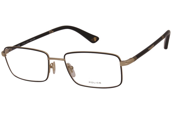  Police VPLA49 Eyeglasses Men's Full Rim Rectangular Optical Frame 