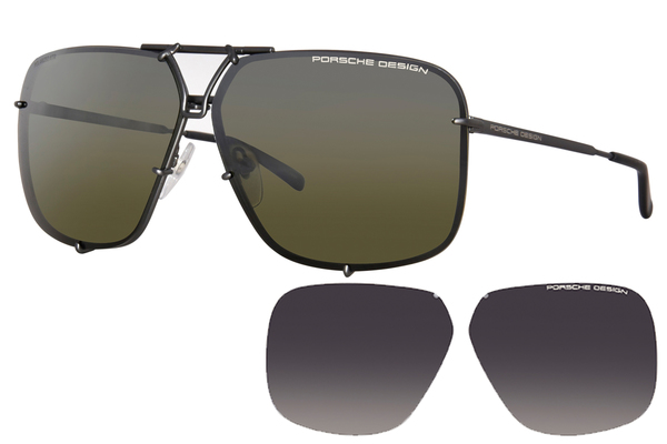  Porsche Design P8928 Sunglasses Men's Pilot w/Extra Interchangeable Lenses 