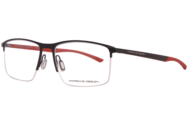  Porsche P8752 Eyeglasses Men's Semi Rim Rectangle Shape 