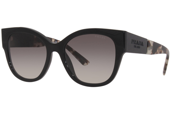 Prada PR-02WS 01M0A7 Sunglasses Women's Black/Medium Havana/Grey Gradient  54mm 