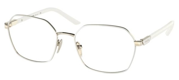 Prada PR-55YV LFB1O1 Eyeglasses Women's Talc/Pale Gold Full Rim 51