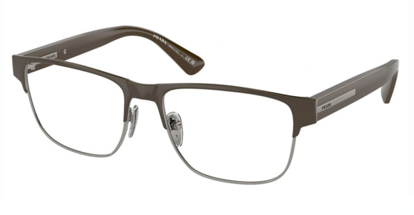 Prada PR 57ZV Eyeglasses Men's Full Rim Pillow Shape